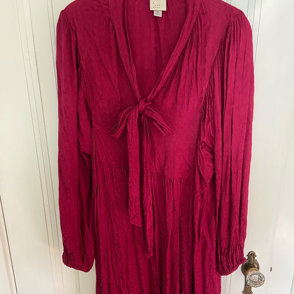 A New Day Long-sleeved A-line Dress Magenta XL